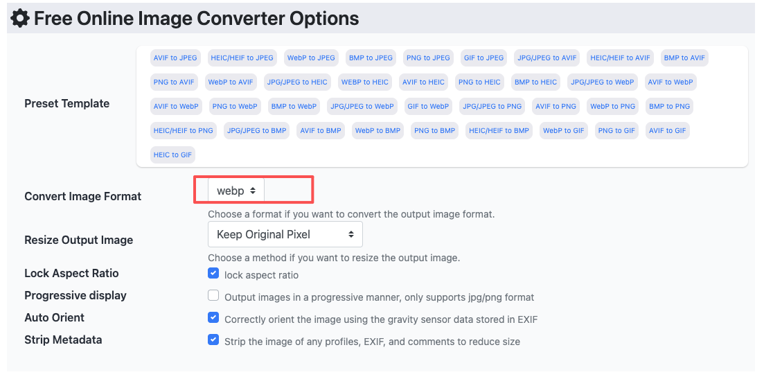 convert image to avif/webp