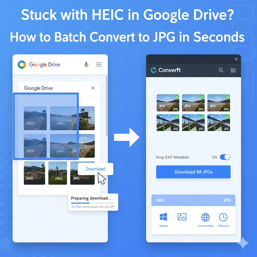 Stuck with HEIC in Google Drive? How to Batch Convert to JPG in Seconds