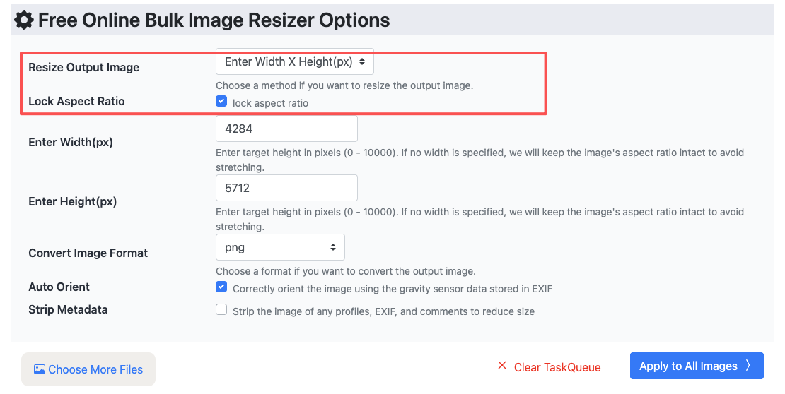 resize image width/height